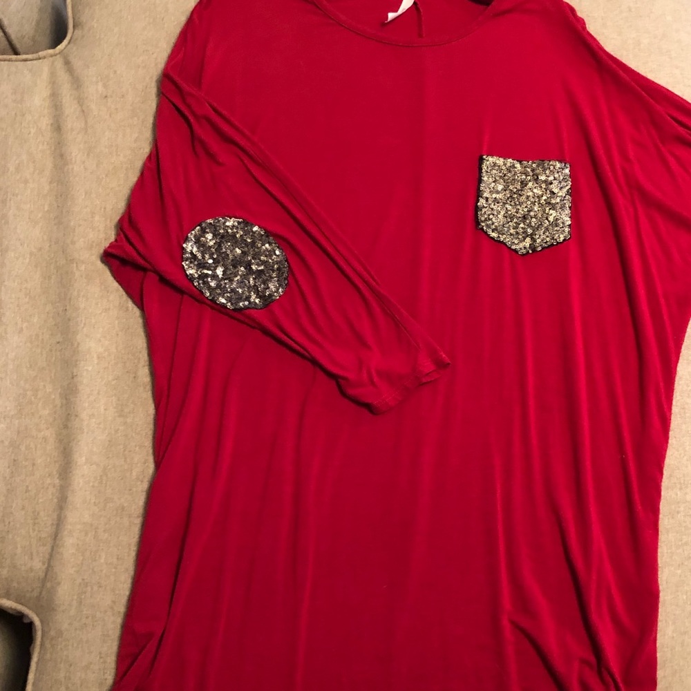 Red and sequin tunic from boutique!